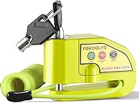 Vista 1 de YOHOOLYO Candado de Disco con Alarma para Motocicleta, Candado de Freno de Disco Antirrobo, Resistente al Agua, 110 dB, Pasador de 7mm, Cable