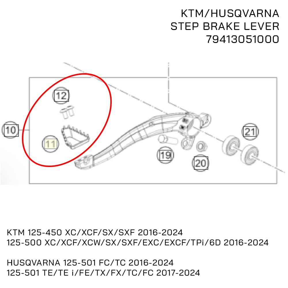 AS3 REAR BRAKE PEDAL TIP BLACK | HUSQVARNA TC FC TX 23-24 TE FE 2024 - View #11