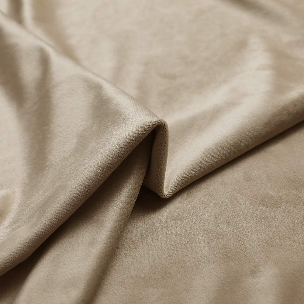 MIULEE Beżowe Aksamitne Zasłony 140 x 260 cm, Zestaw 2 Sztuk - Luksusowe, Miękkie, Półzaciemniające Z Przelotkami, Izolowane Termicznie, Nieprzezroczyste Do Dekoracji Sypialni