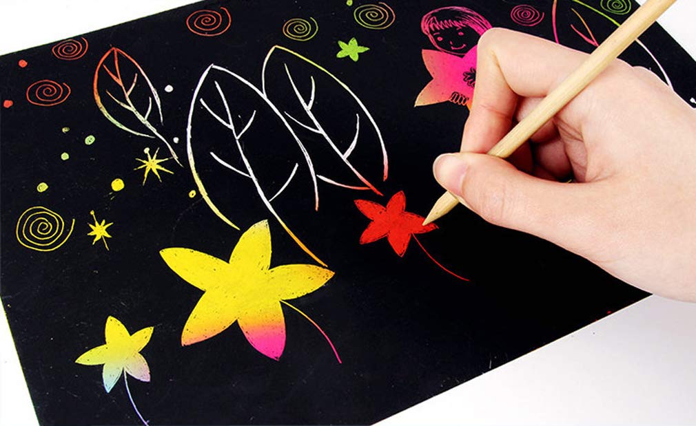 Amazon.co.jp: Olive-G スクラッチアートペーパー 画用紙 10枚セット