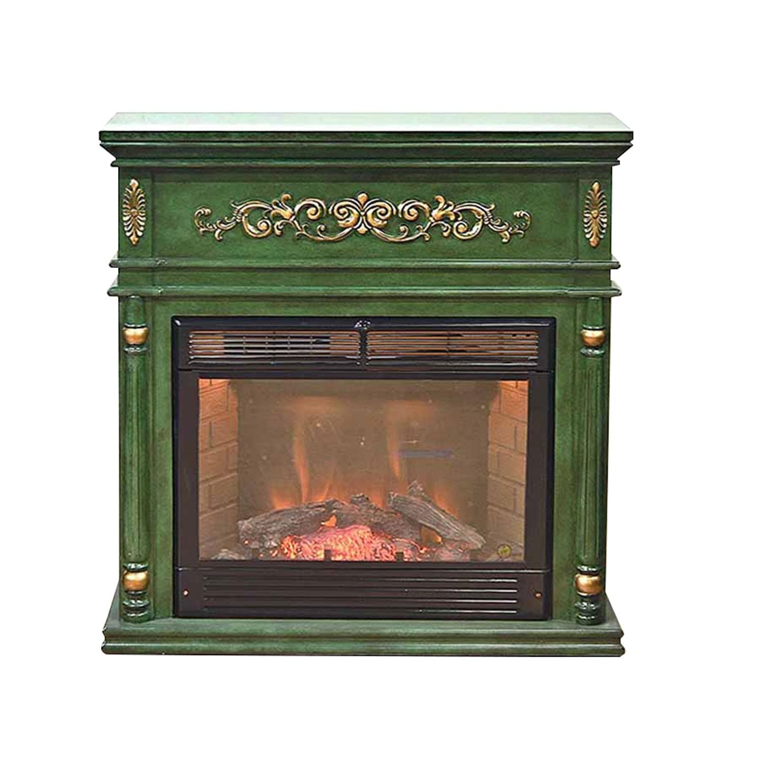 SchAan Electric Fireplace Stove freestanding Electric Fireplace Antique Effect European Style Heating Fireplace Cabinet