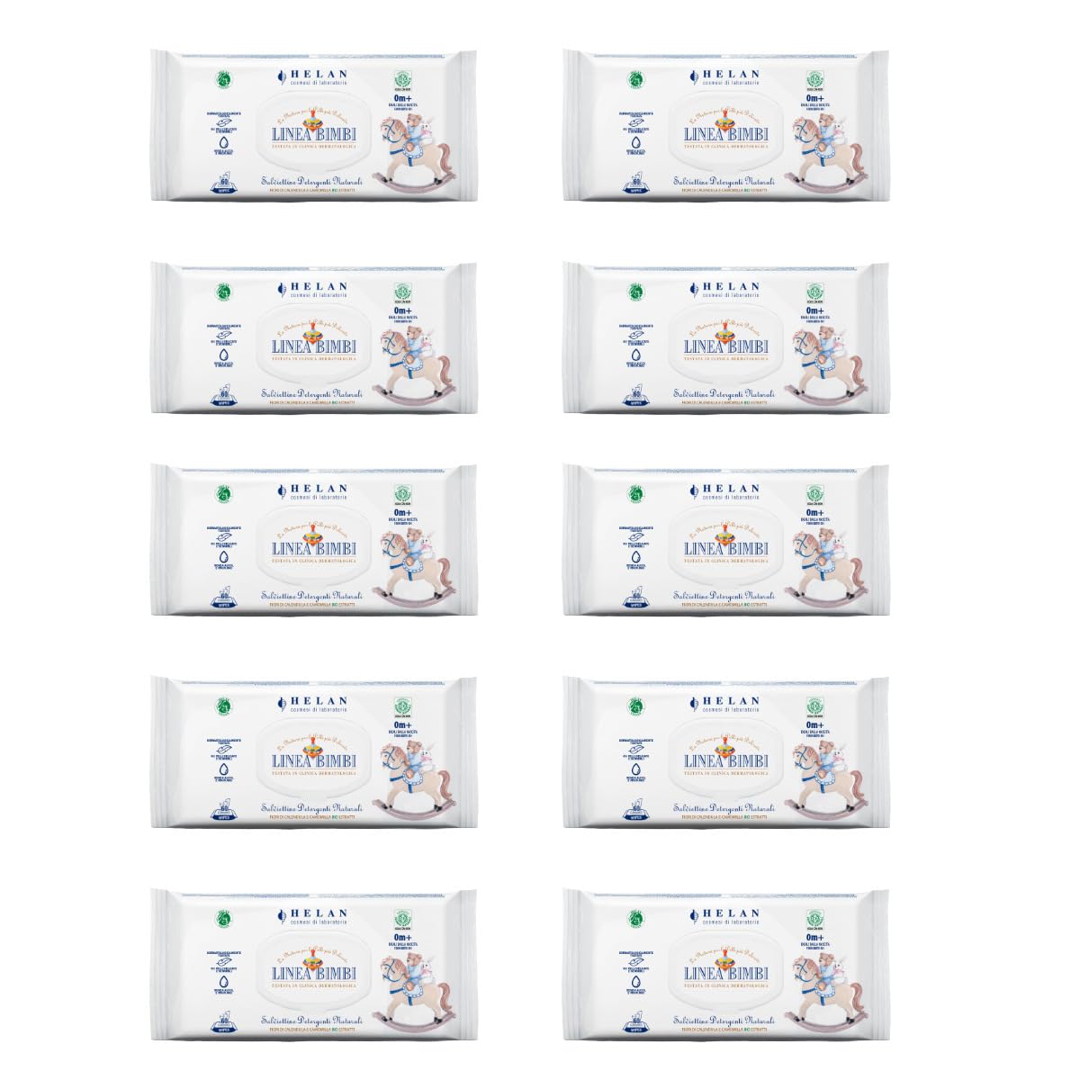 Helan LINEA BIMBI Bio Salviettine Detergenti 60 pz | 10 Confezioni
