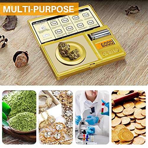 Thinkscale Milligram Scale, 50G/0.001G High Precision Mg Scale, Jewelry Scale With Tare, 6 Unit Powder Scale, Digital Miligram Scale For Powder Medicine, Gem, Micro Gram Scale, Reloading Scale Gold #TOP3