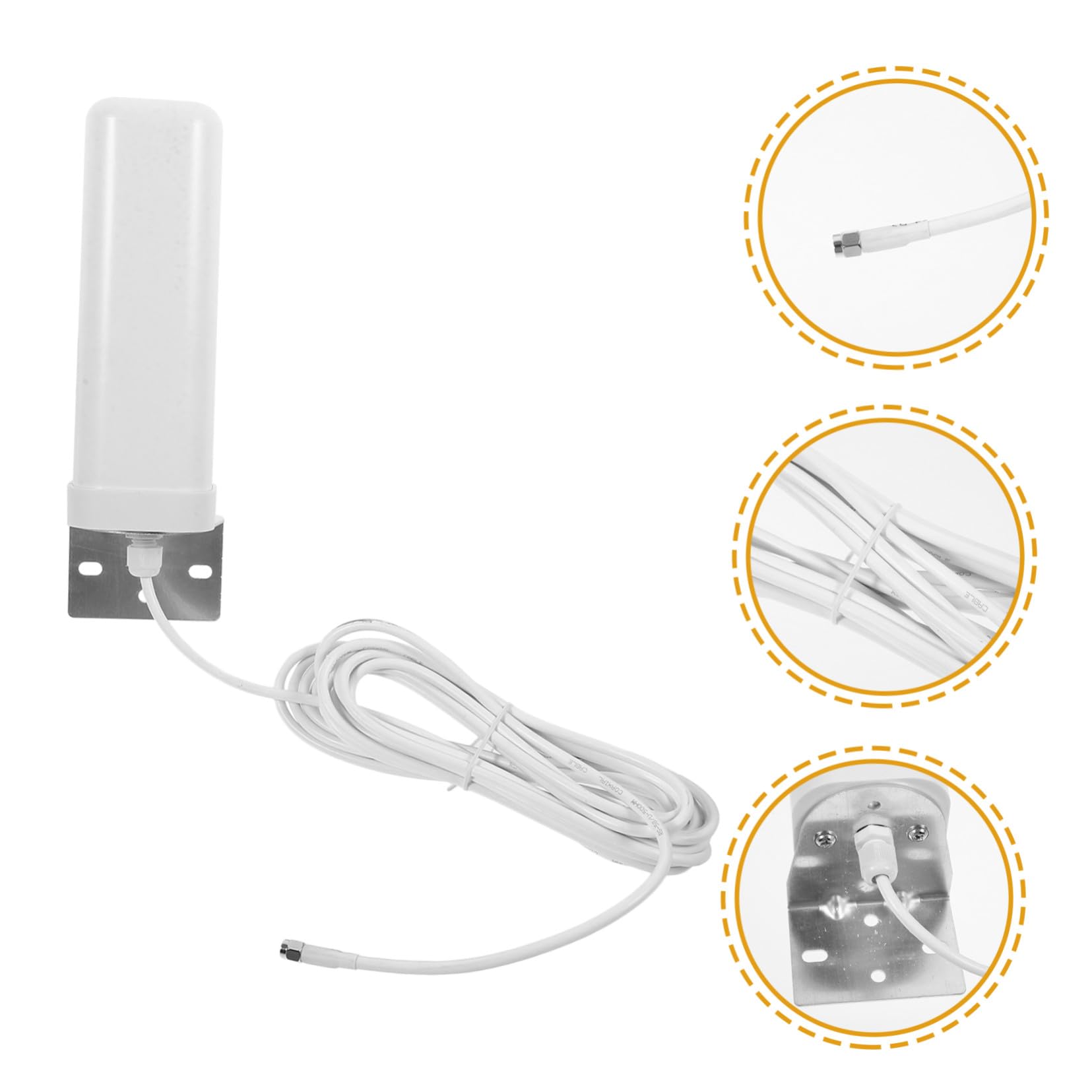 NOLITOY Antenne Extérieure Omnidirectionnelle 4g 3g pour Intérieur et Extérieur en Métal et Plastique Support Plein Bande pour Augmenter Signal WiFi