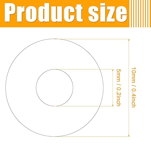 Miniatura 2 de Litoexpe 30 arandelas planas de vinilo transparente M4, 38 pulgadas de diámetro exterior de 116 pulgadas de grosor, arandela de plástico para