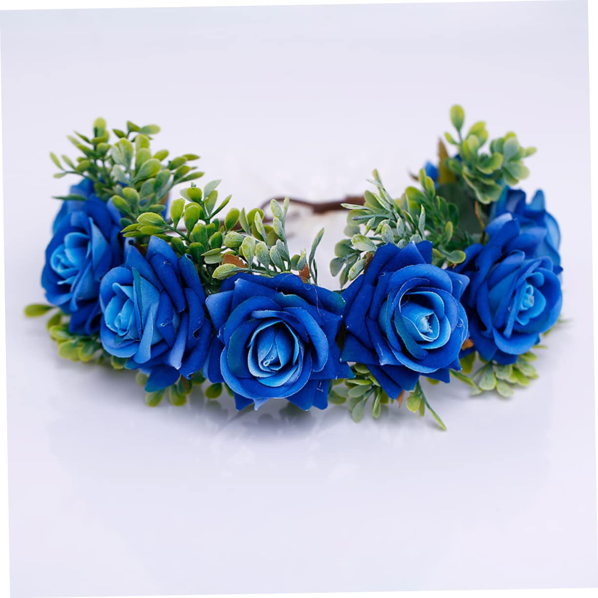 FRCOLOR 3piezas Diadema Floral Artificial Azul Para Bodas y Cosplay Tocado De Fiesta Para y Novias Accesorio De Cabello Elegante y