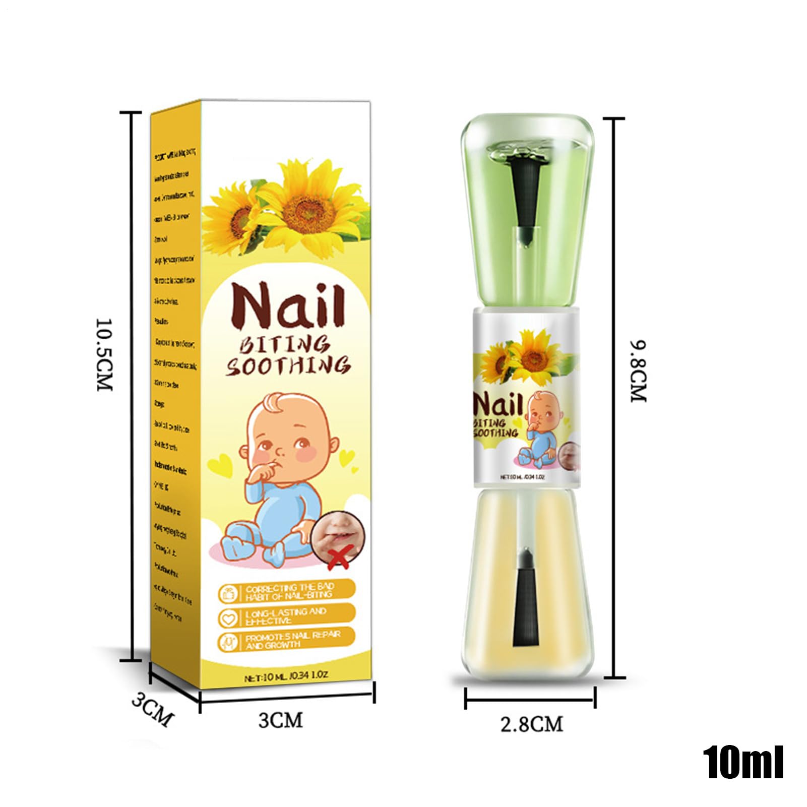 Smalto Per Unghie Toddler 10 Ml - Smalto Liquido Per La Cura Delle Unghie Al Gusto Amaro Alle Erbe, Smalto Per Prevenire Il Morso Delle Unghie Dei Bambini | Uso Giorno E Notte Per Bambini