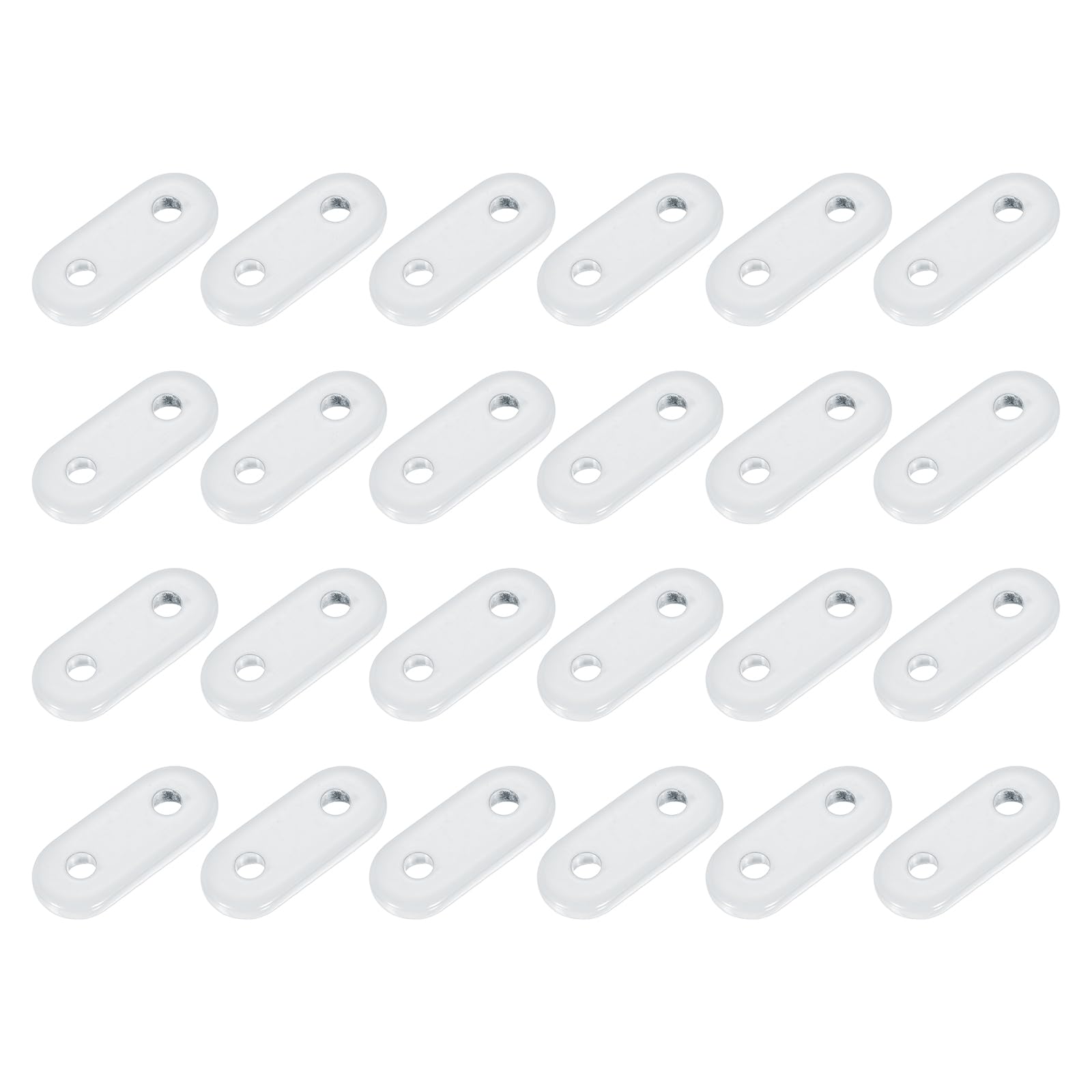 sourcing map 24Pcs Curtain Weights, 14 x 32 x 4mm 12g Iron Drapery Weights for Curtains Bottom Tablecloth Flags, Window Curtain Pendant for Living Room, Home, Office, Hotel, White