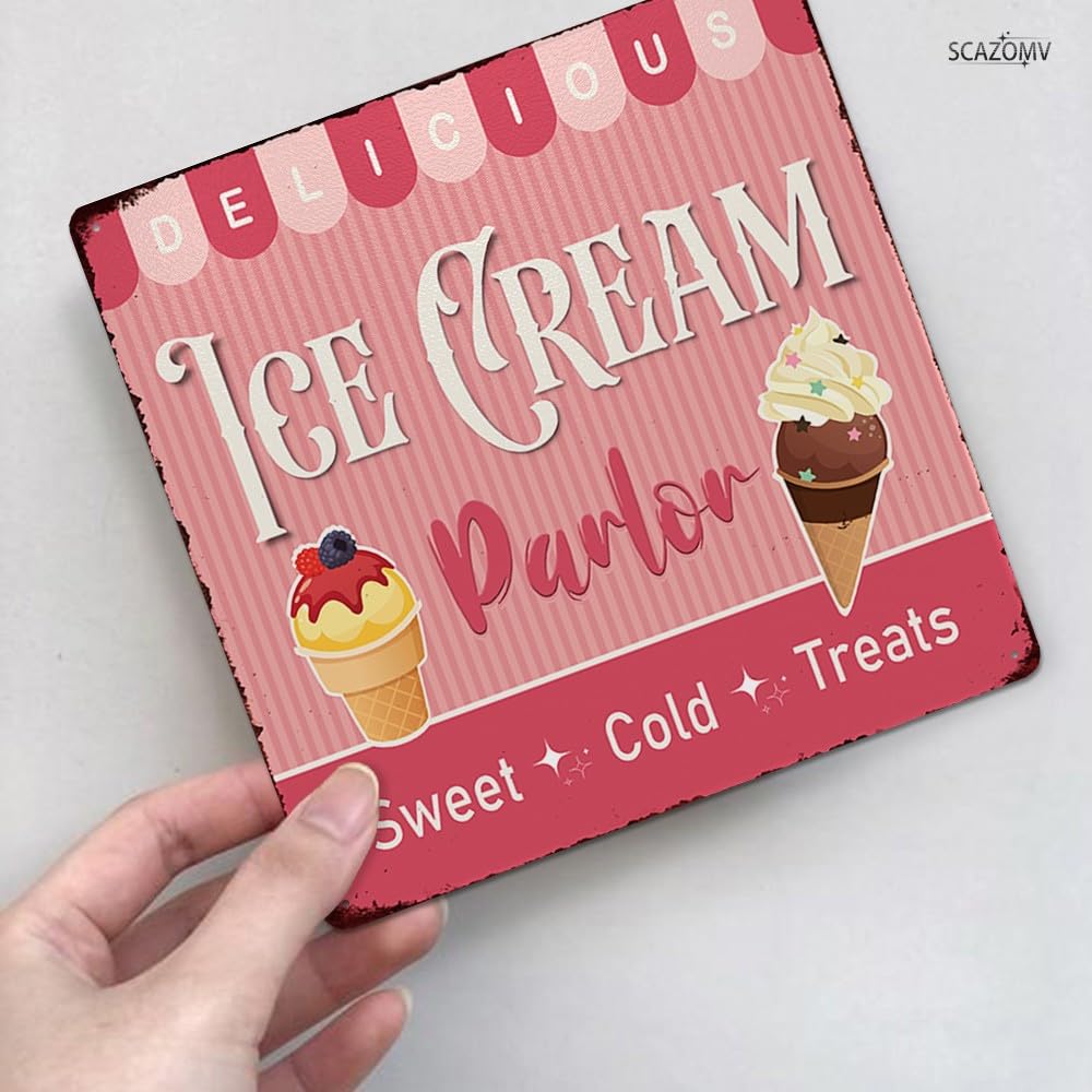 ICE Cream 壁掛け　ビンテージ Amazon.co.jp: アイスクリームパーラー Sweet Cold Treats