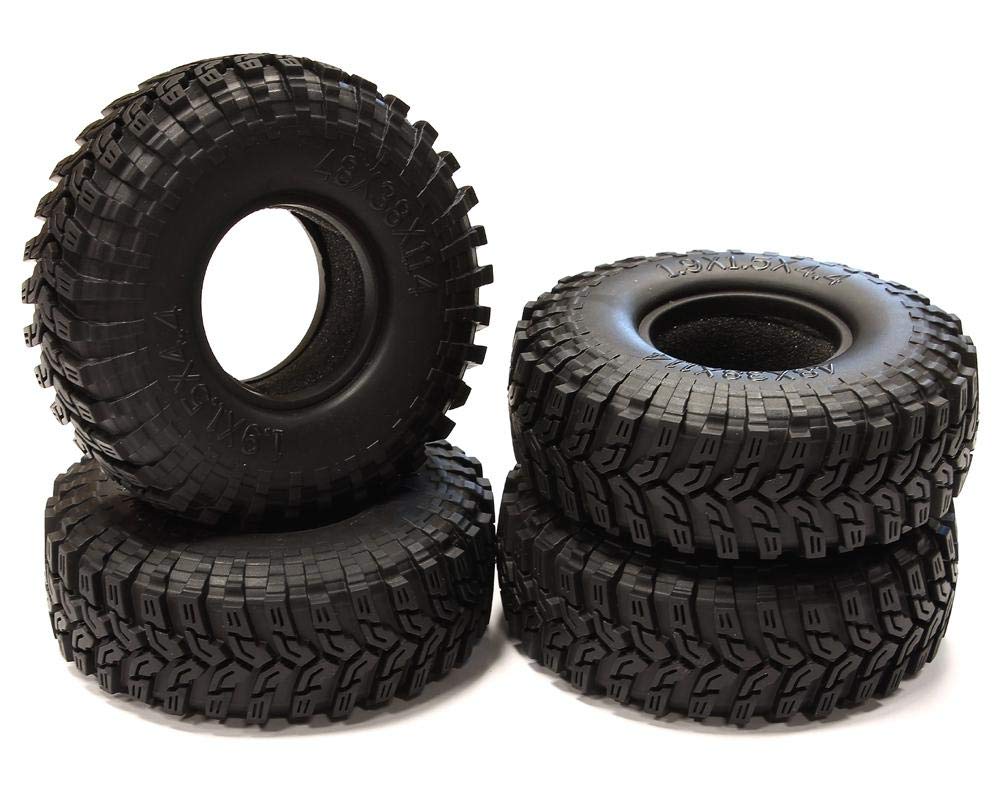 Integy RC 1.9 Size All Terrain (4) Tires Tire Type X for 1/10 Scale Crawler (O.D.=112mm)