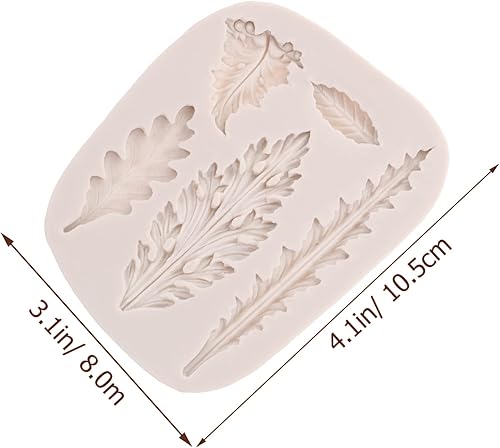 Miniatura 9 de ABOOFAN 8 moldes de hojas para chocolate de jabón, moldes de fondant de hojas de arce, adornos de magdalenas, molde de silicona para hornear, molde