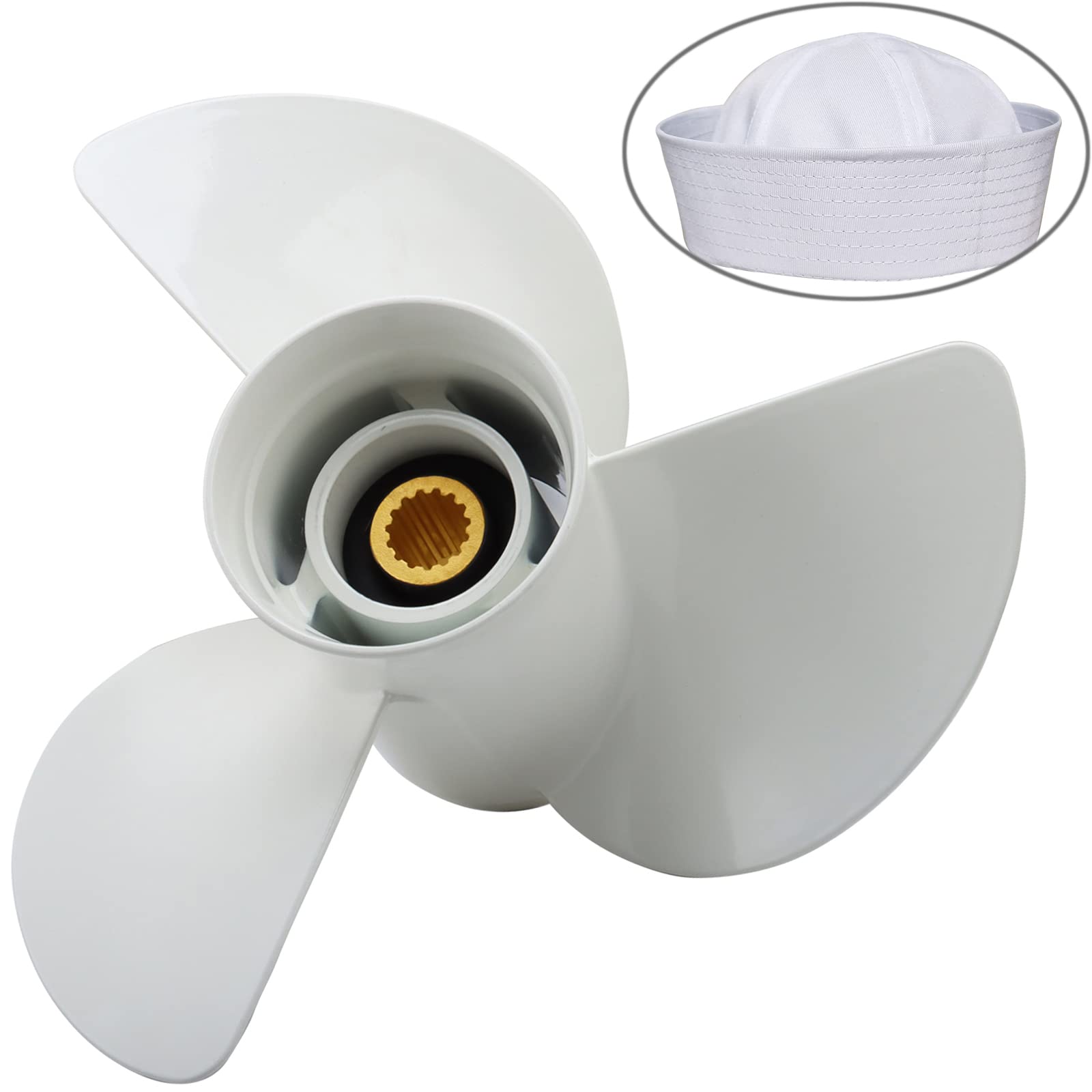GELAIDI 13 1/2x15-K Outboard Propeller for Yamaha 60HP 70HP 75HP 80HP 85HP 90HP 115HP 130HP，15 Splin