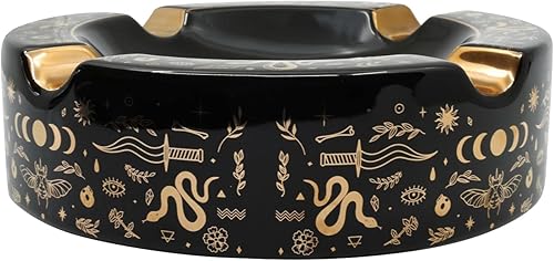 Miniatura 3 de Cenicero grande para cigarros al aire libre, exterior, patio, interior, bandeja de cenizas de cerámica Fancy & Cool 4 soportes cenicero perfecto