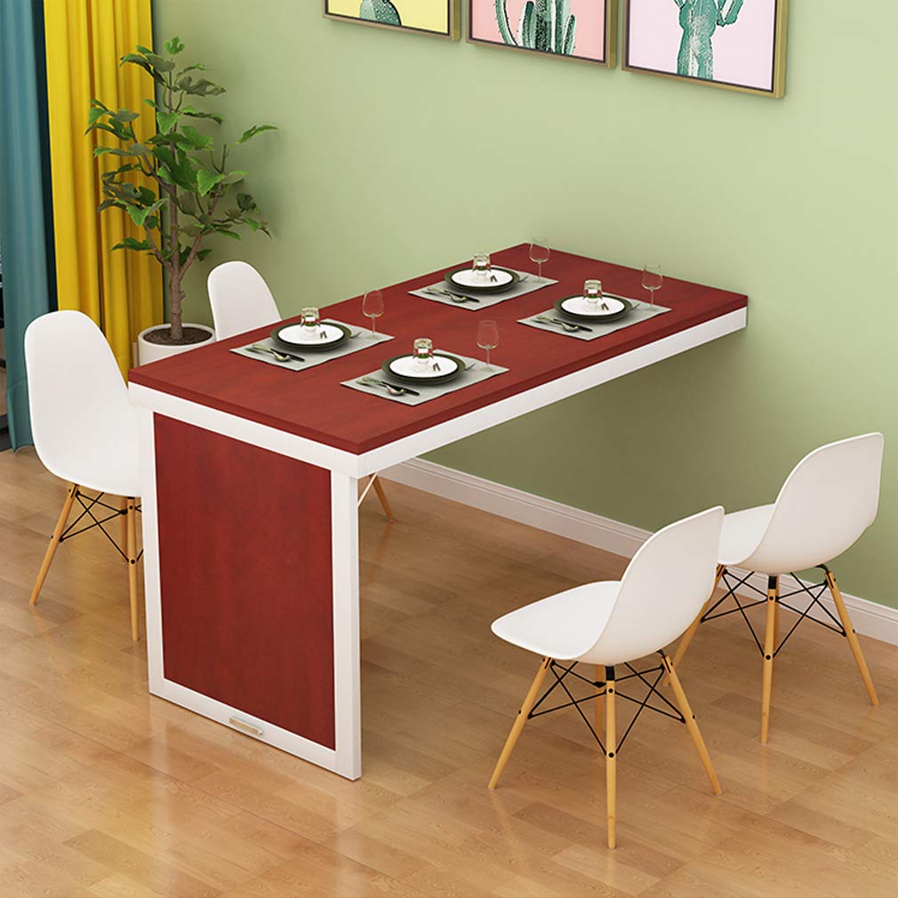 Table flottante murale en bois blanc de 80x50cm pour cuisine et bureau
