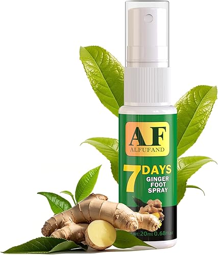 Spray para pies de 7 días para pies malolientes y olor de pies, fórmula de jengibre para pie de atleta, picazón, descamación y molestias (sin aroma)