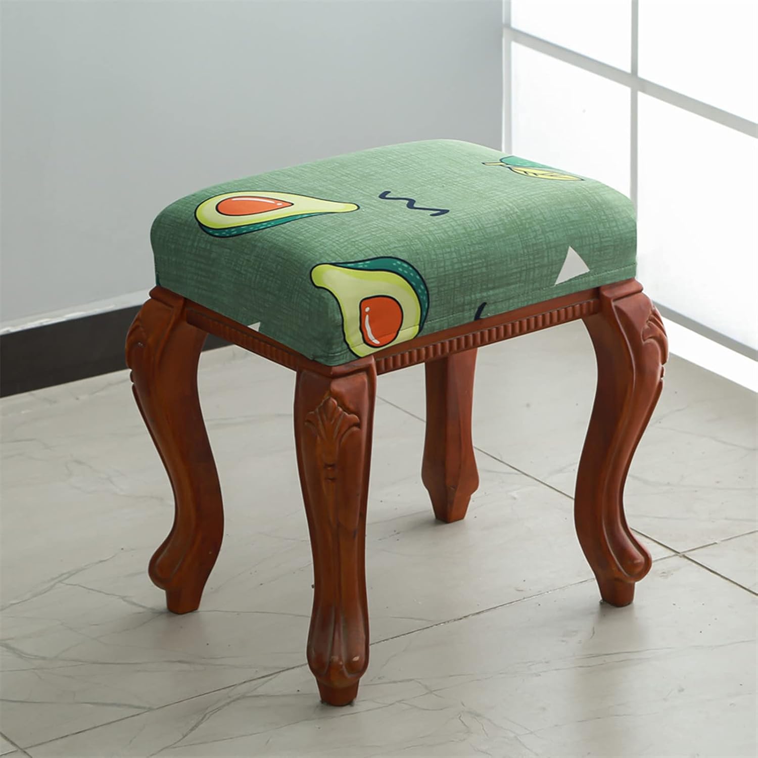 2PCS Elastic Rectangle Bar Stool Covers,Foot Stool Seat Cushion Covers,Vanity Stool Covers Square,Dressing Chair Covers ,Saddle Seat Covers,Counter Stool Cover,Stool Covers for Rectangle Stools