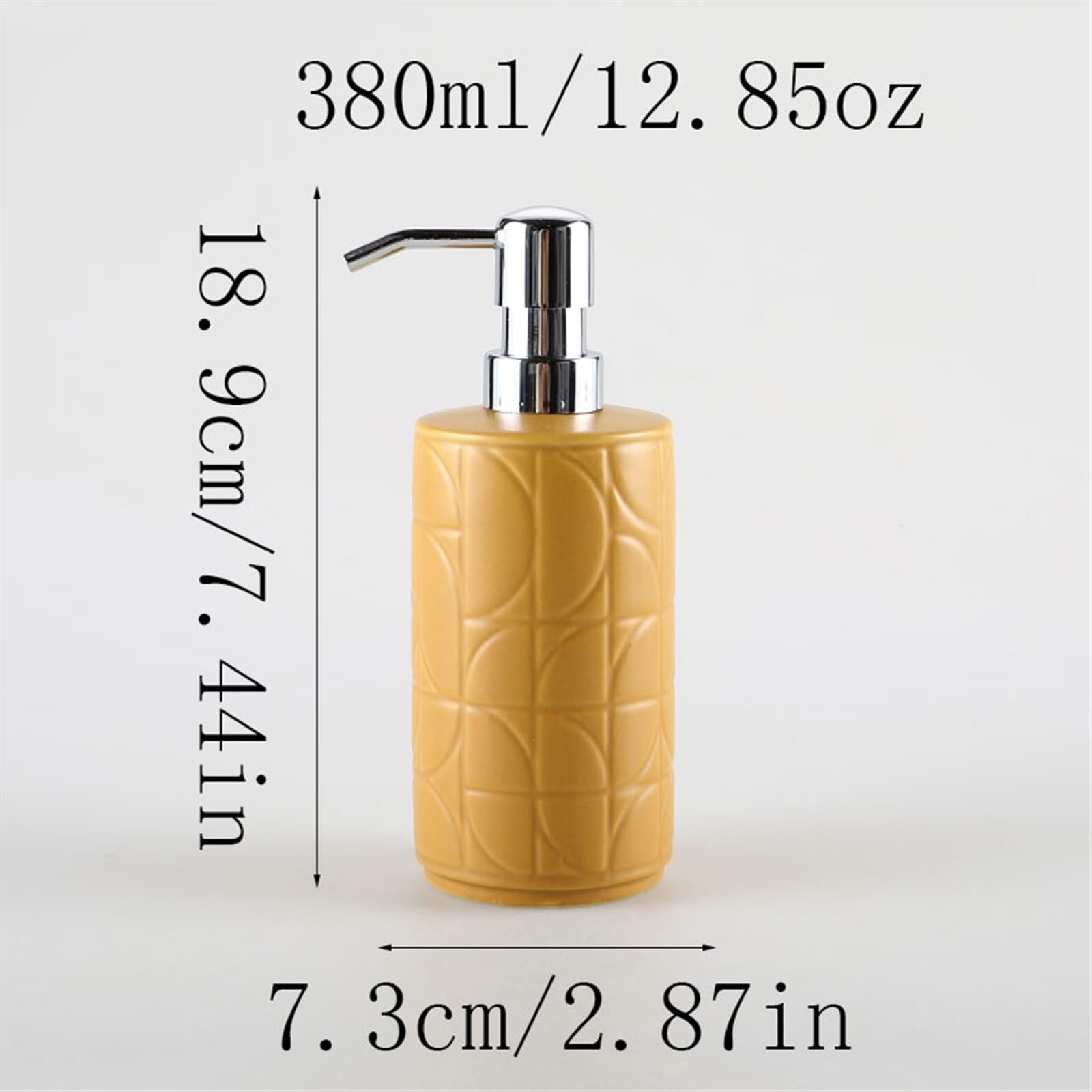 Dispensador de jabón líquido con Bomba para baño, Cocina, Estilo rústico, Oficina, 380 ml (12.85 oz), Recipiente de cerámica para loción.