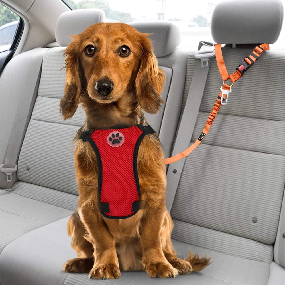Dog Harness For Car Dog Seat Belts For Cars, Adjustable Headrest