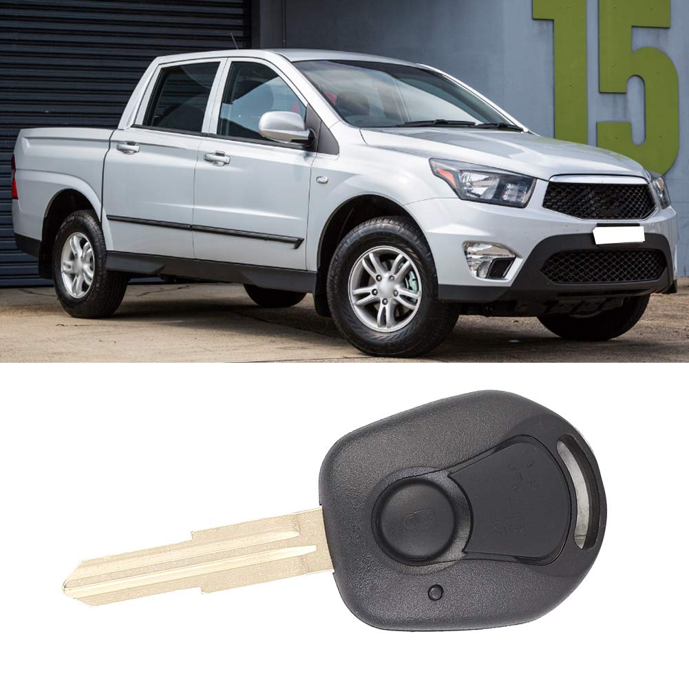 Custodia Portachiavi Auto SsangYong Kyron Actyon Rexton - Telecomando A 2 Pulsanti, Alloggiamento Di Ricambio Nero (Dioche) - 4