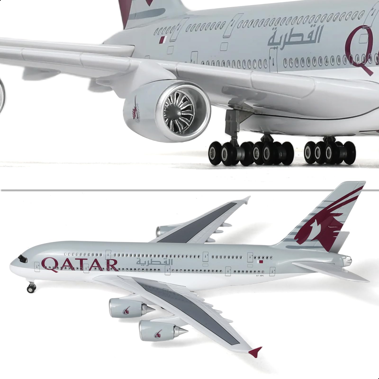 Qatar Airways Airbus A380 モデル Amazon.com: QIYUMOKE 1/200 Qatar A380 Model Plane Diecast