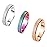 OreilleStar Titanium Stainless Steel Anxiety Ring for Women Spinner Ring 3 Colors Pack Anxiety Spinner Rings Fidget Rings 4mm Rose Gold Silver Rainbow Size 7