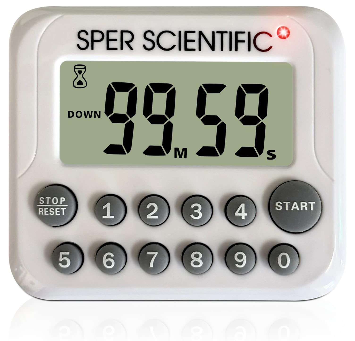 Sper Scientific Digital Count Up/Down Timer with Audible & Visual Alarm 810003 – Timer with Large Display & Loud Alarm with Up to 6 Hour Countdown - for Labs, Cooking, Workouts, Classroom & More