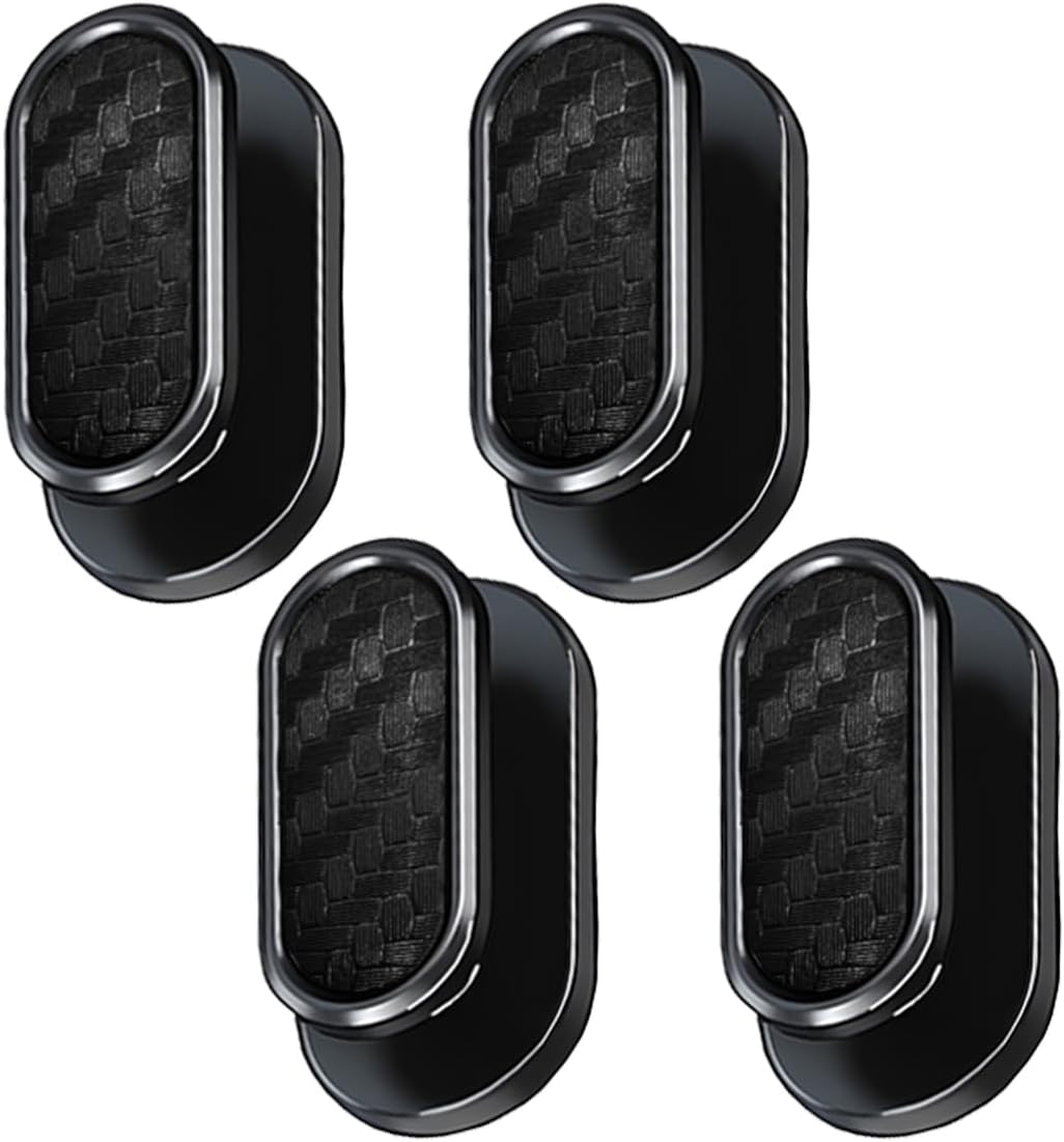 4PCS Mini Car Hooks, Self-Adhesive Backseat Hangers (CarbonFiber)