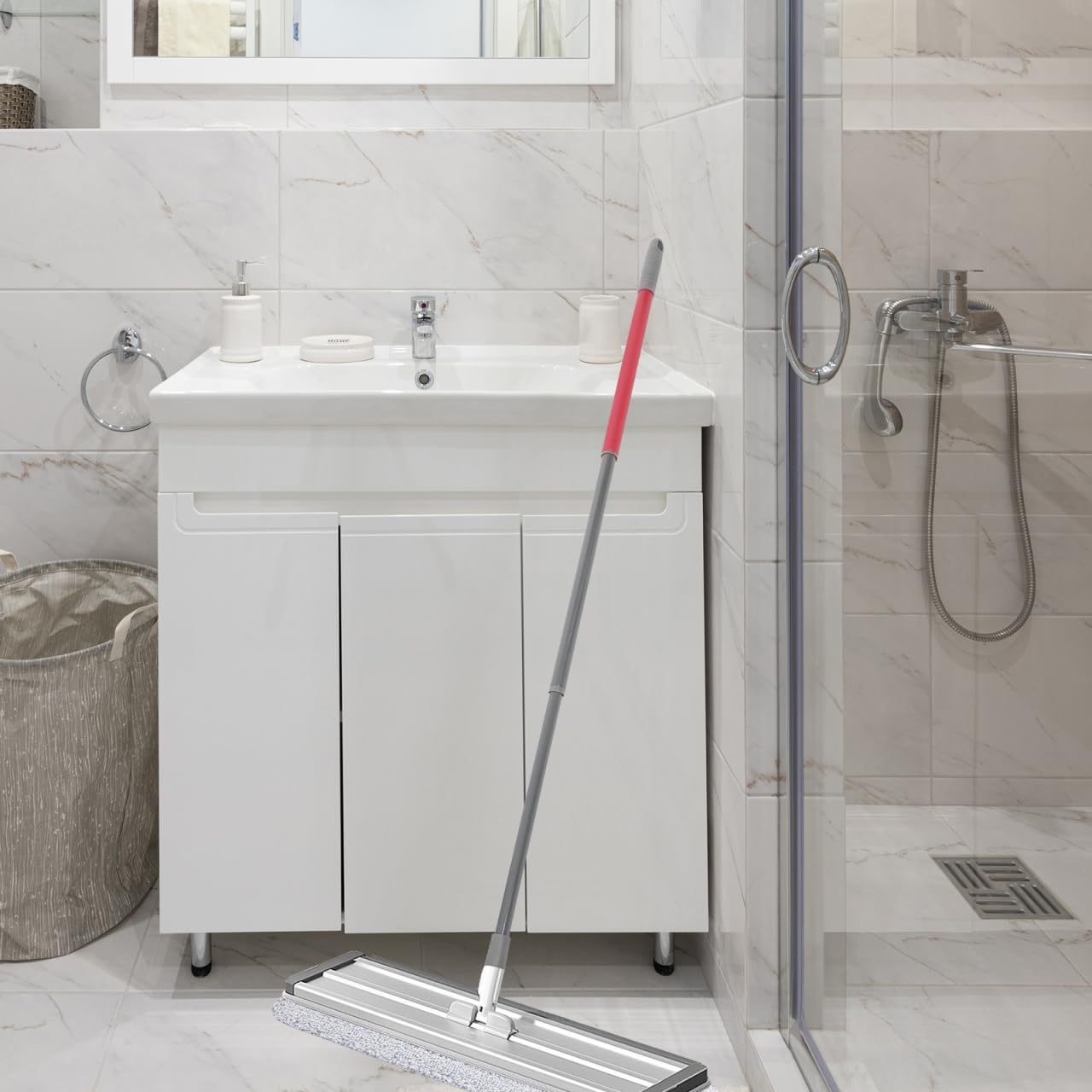 Ersatz-Moppstange Aus Metall Verstellbar Moppstiel Kompatibel Mit Vileda Bodenwischer FüR Effektive Reinigung Und Badezimmer Wischmopp Mit Ergonomischem Griff 47.64 Zoll