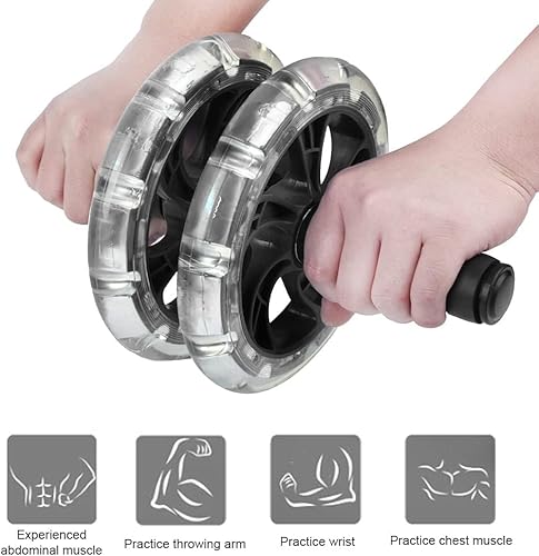 Miniatura 5 de Rueda de rodillo para abdominales, kit de ruedas de ejercicio abdominal, barra de flexión, equipo de gimnasio en casa para hombres y mujeres,