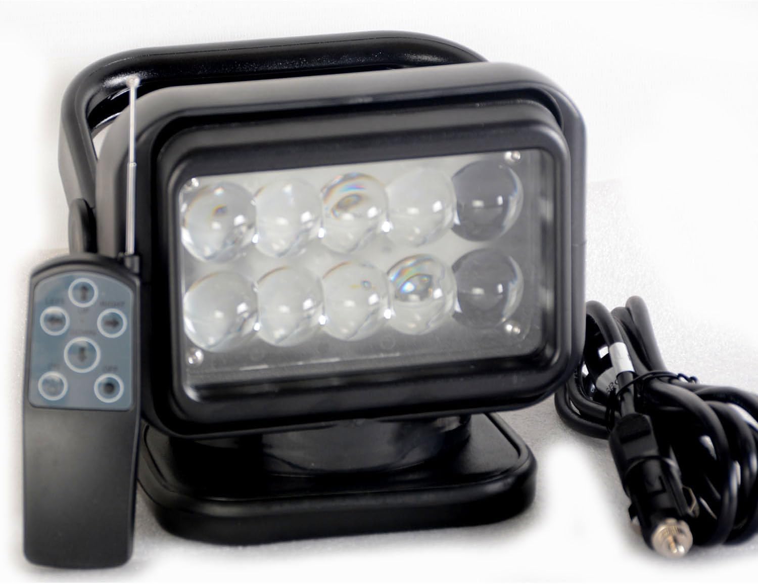 7 Inch 50w Led Search Light Remote Control 360 Degrees Rotating 9-32v with Magnetic Base Led Work Light Spot Led Driving Lights Fog Lights for Hunting Camping Offroad Truck Boat Lighting