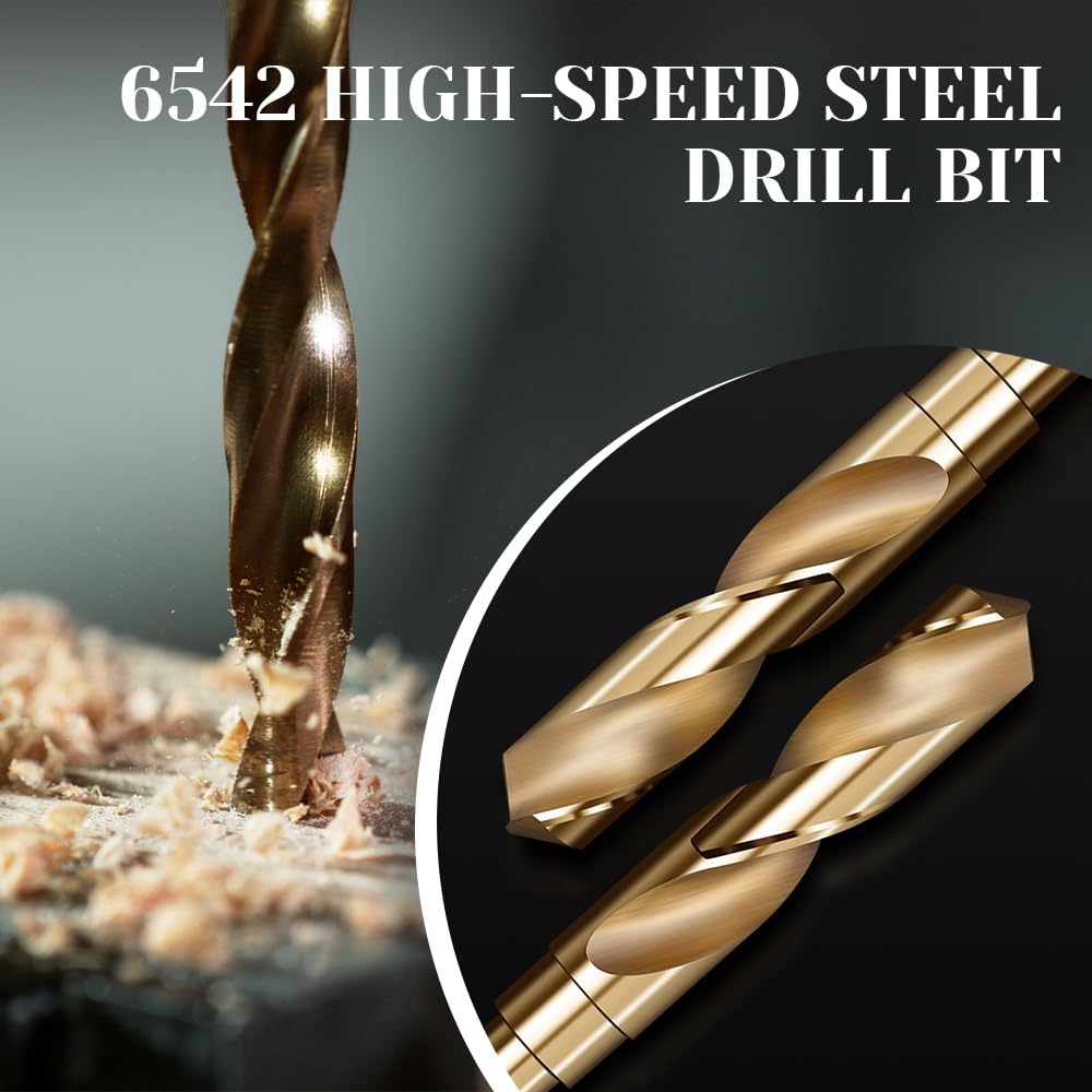 6542 HSS Drill Bit 14mm Reduced Shank Twist Drill Bit High Speed Steel Cobalt Drill Bit for Metal Stainless Steel Aluminium Wood Non-Ferrous Etc - Image 4