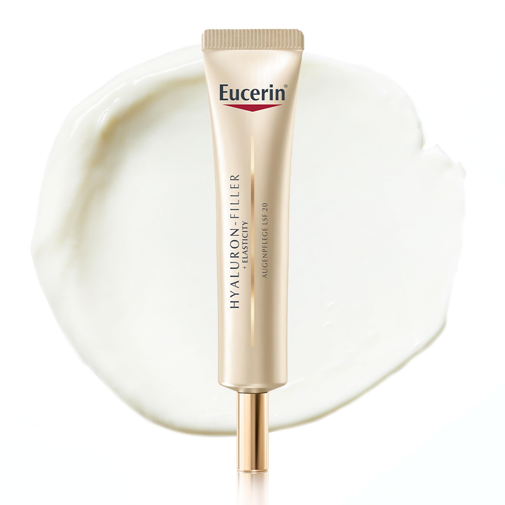 Eucerin Hyaluron-Filler + Elasticity Augenpflege LSF 20 15 ml, Anti-Age Augencreme strafft die Augenpartie und hellt dunkle Augenschatten auf, Formel mit Hyaluronsäure und Kollagen