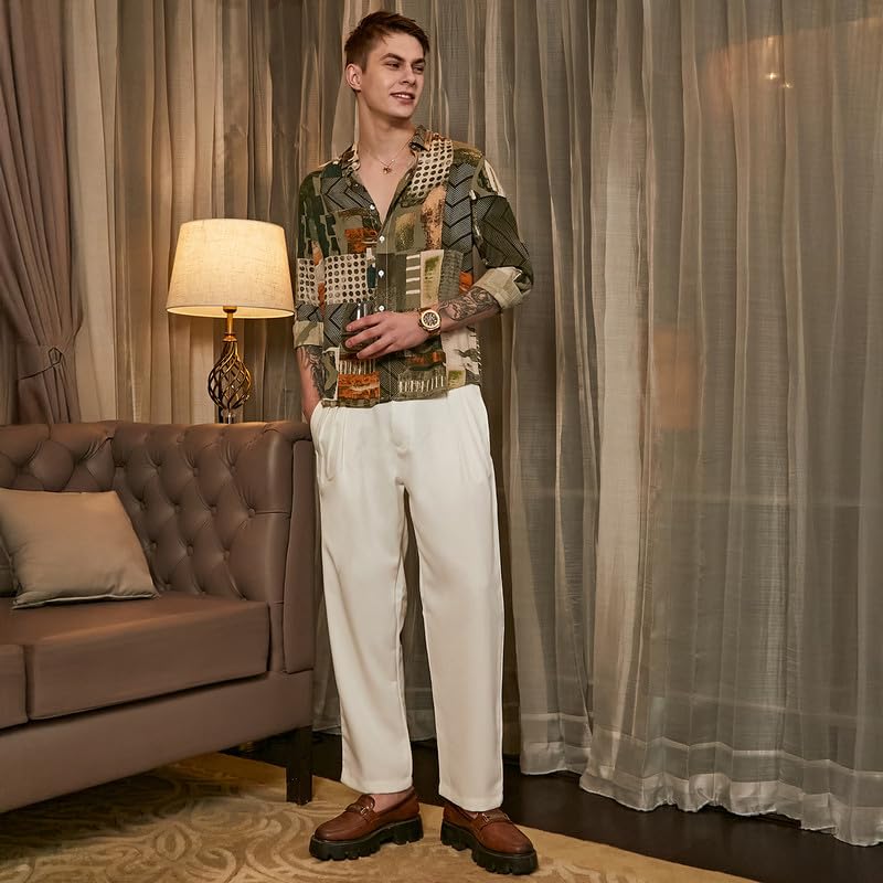 Image of CAHOOT Men's Shirt for Casual Wear | Spread Collar | Long Cuffed Sleeves | Button Closure | Shirt Crafted with Comfort Fit for Everyday Wear
