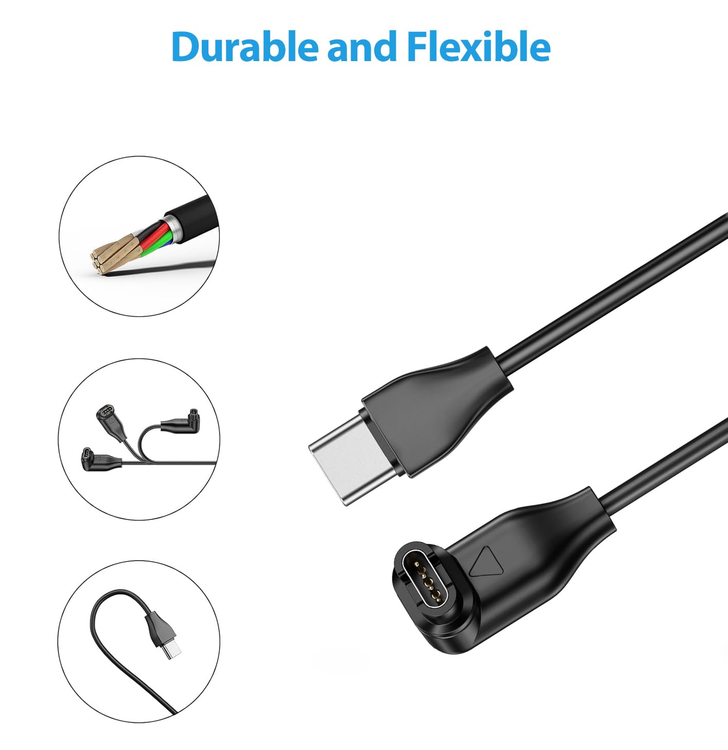 Cavo Di Ricarica USB Sostituisce Garmin 8013048 Per Smartwatch Garmin Nero 100 Cm 889001430 - Foto 7