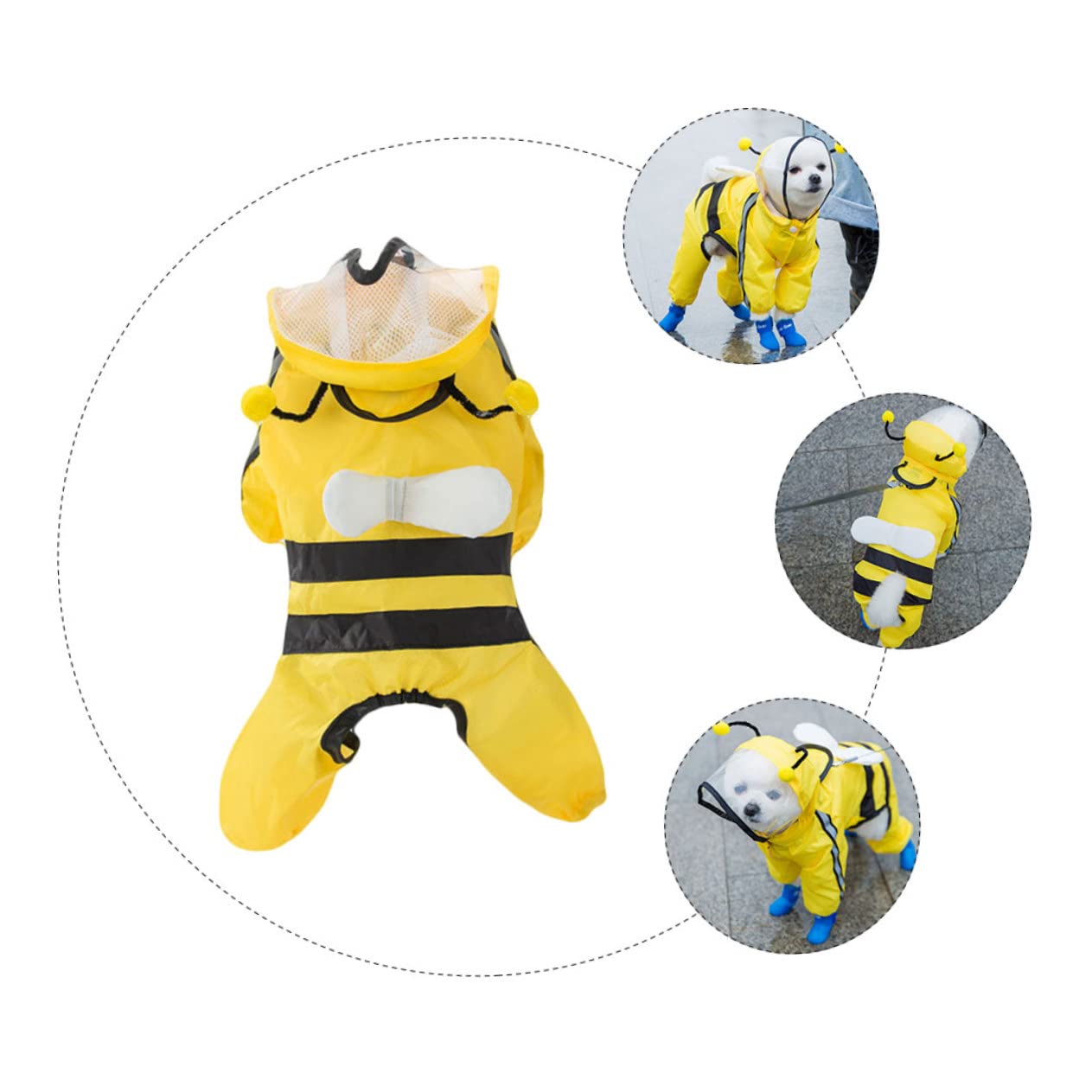FOMIYES Lot De 3 Imperméables pour Animaux De Compagnie en Forme De Chien Résistants À Leau Et Faciles À Porter Accessoire De Collier
