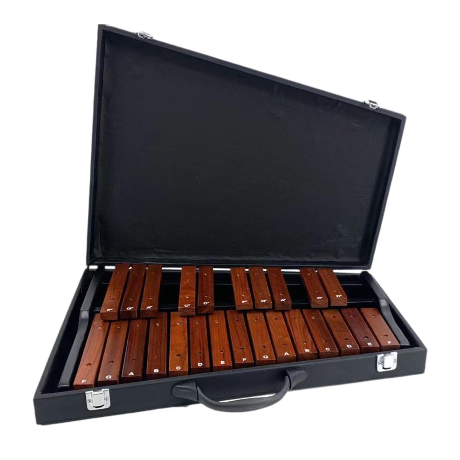 Xylophone en bois à 25 notes pour enfants, idéal pour les orchestres scolaires en extérieur, avec sac, avec étui, 58 x 47 x 8 cm