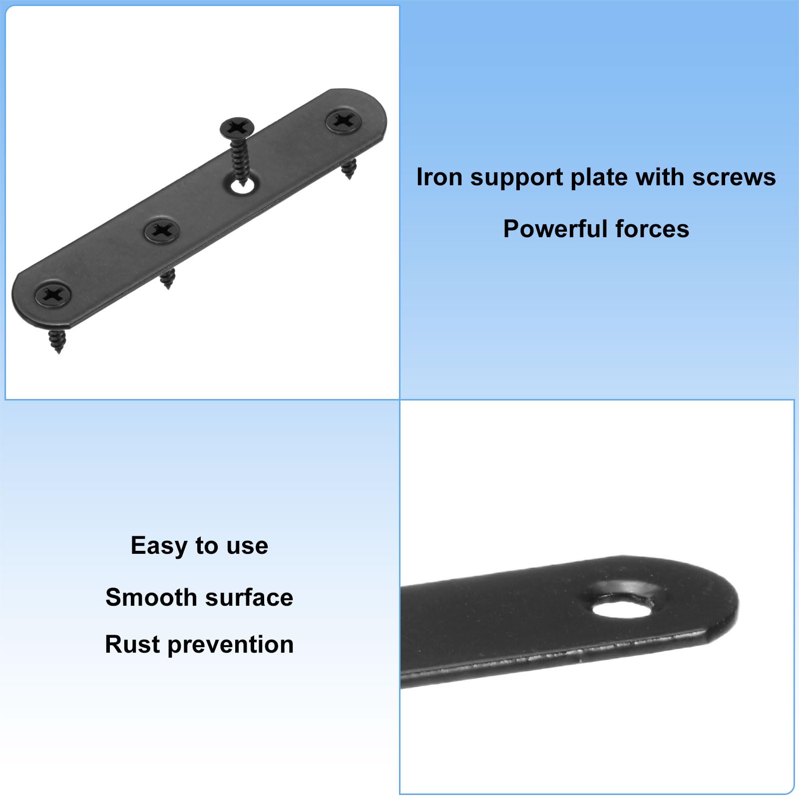 M METERXITY 10-Pack Flat Straight Brackets, 3.74 x 0.71 Inch Flat Bracket Mending for Wood Furniture/ Timber PC Case Holder - Image 2