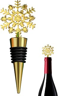 Snowflake Wine Bottle Stopper – Zinc Alloy Holiday Sealer, Reusable Decorative Plug for Champagne, Liquor, and Alcohol Bottles, Keeps Intact, Ideal Christmas Party Bar Accessory