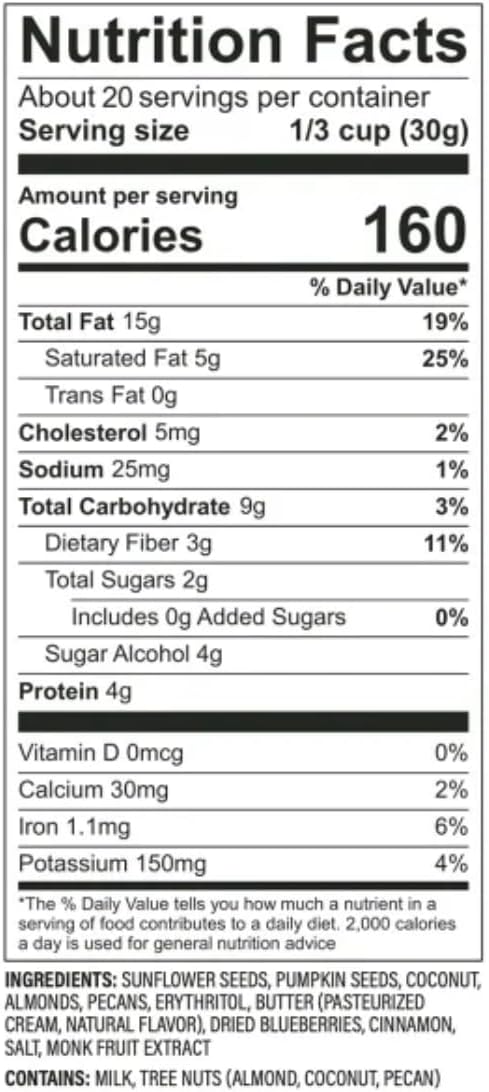 NuTrail Nut Granola Cereal, Vanilla Strawberry, No Sugar Added, Keto, Low Carb, Gluten Free, Grain Free, Healthy Breakfast Cereal view 2
