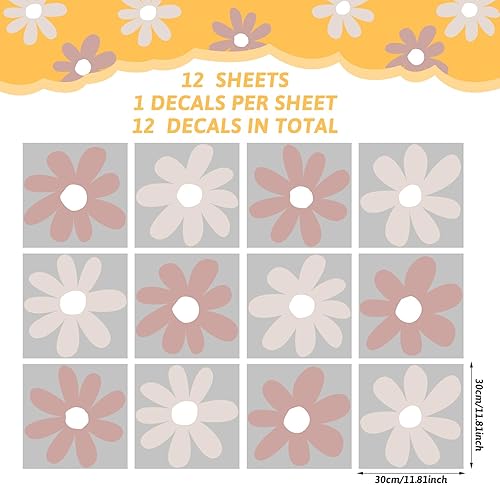 Miniatura 2 de 12 hojas de calcomanías de pared de margaritas grandes, calcomanías de pared de margaritas para pared, despegar y pegar para guardería, dormitorio,