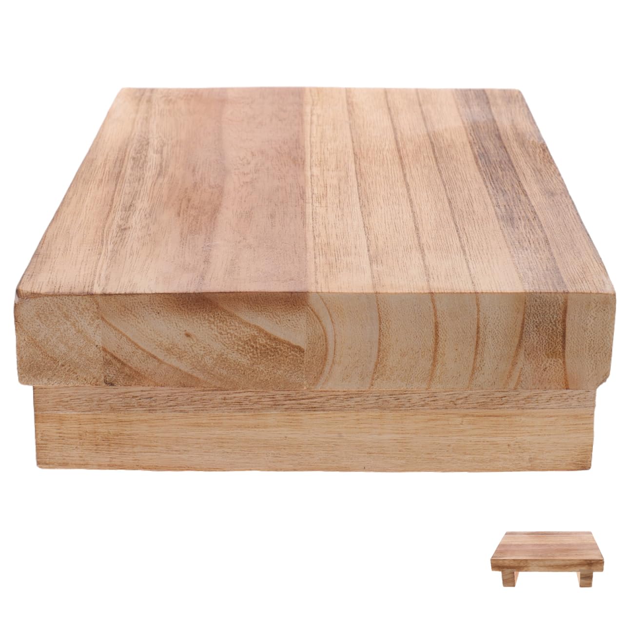 MAGICLULU Elderly Footstool Wood Step Stool Stepping Stool for Adults Bed Foot Rest for Couch Bedside 9.82X7.07X2.75inch