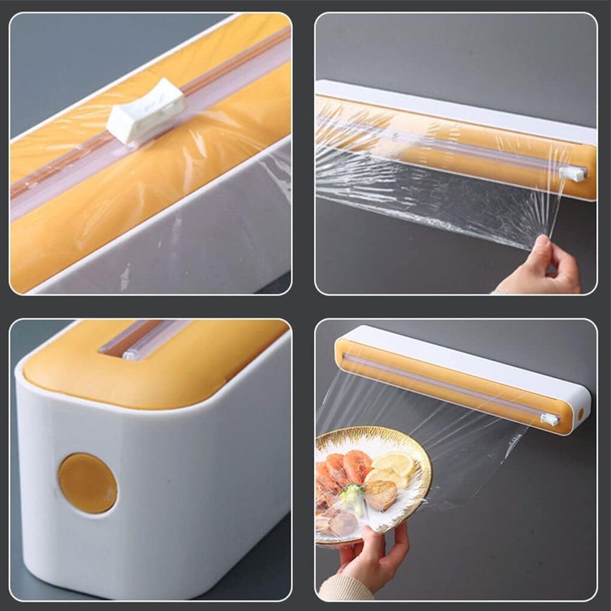 COM-FOUR® 2x foliesnijder - aluminiumfolie dispenser - vershoudfolie