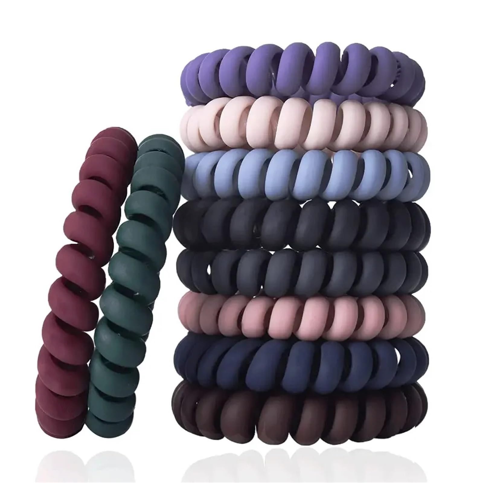 Elastici per capelli, 100 pezzi, colore caramella, opachi, a spirale, elastici (F)