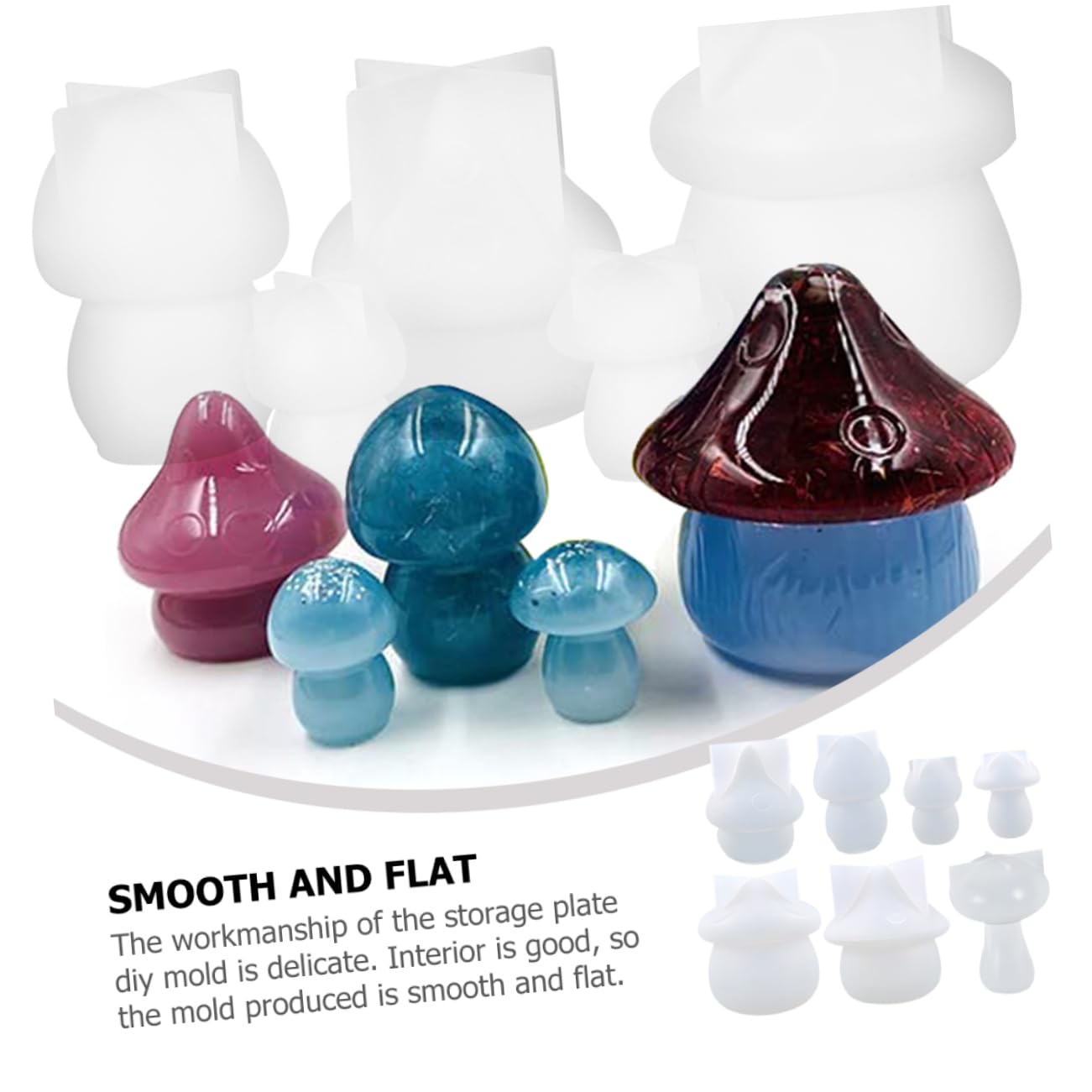 Juego de 7 Piezas Molde de Silicona, Blanco Forma de Hongo