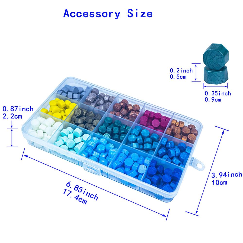 ANBOSE 500 Perles De Cire Octogonales Blanches – Kit Cachet De Cire Pour Invitations Mariage, Lettres & Cadeaux Élégants