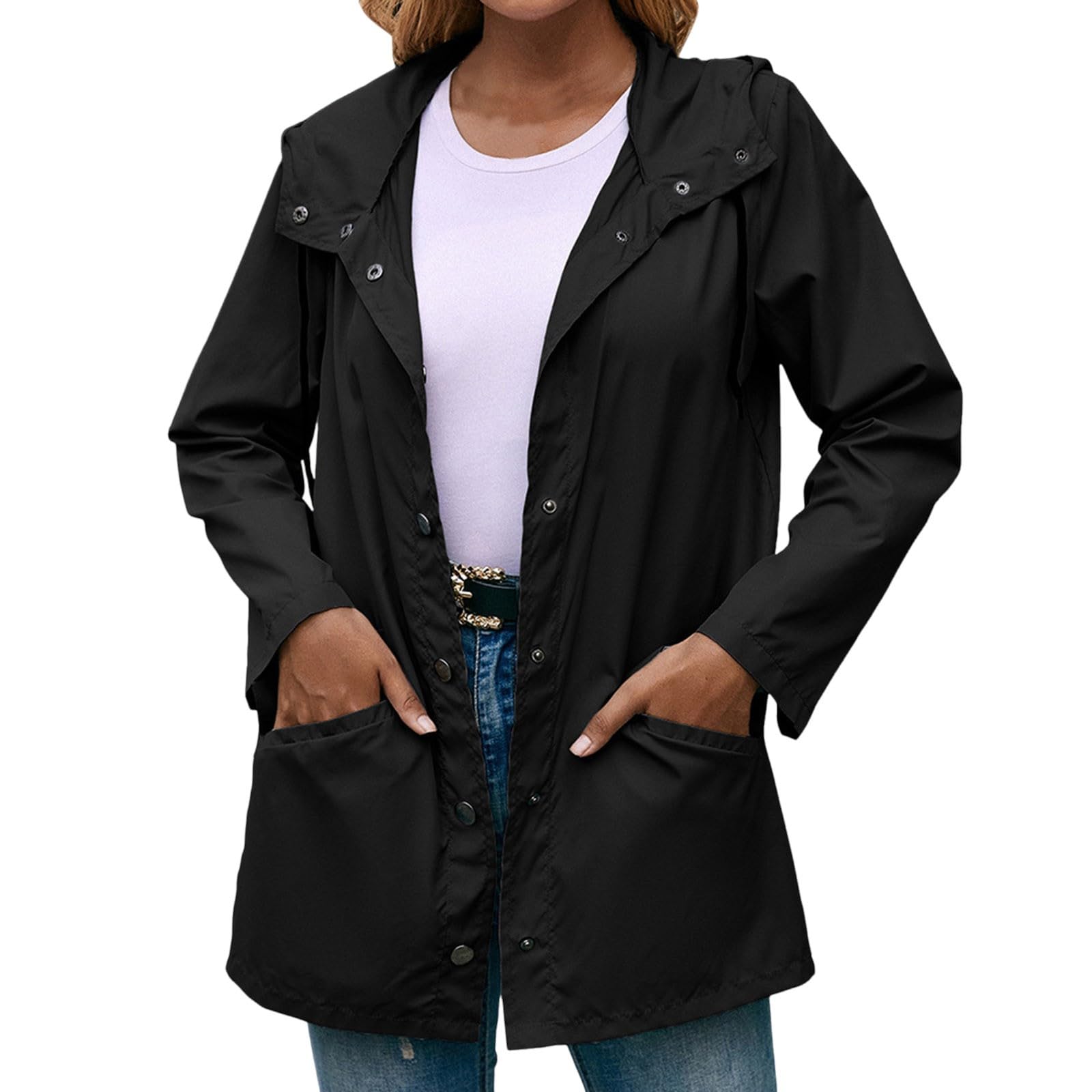 Generisch Montañismo Al Aire Libre Ropa Deportiva Con Capucha Senderismo Impermeable Chaqueta Cortavientos Media Abrigo