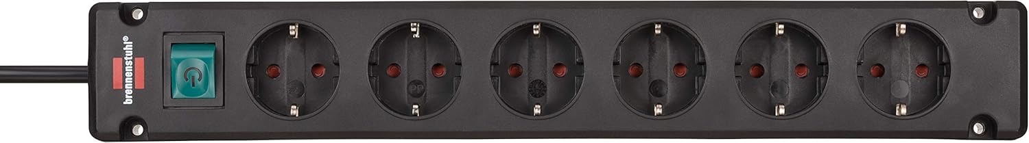 Brennenstuhl Bremounta Extension Socket 6-Way Black 3m H05VV-F 3G1.5