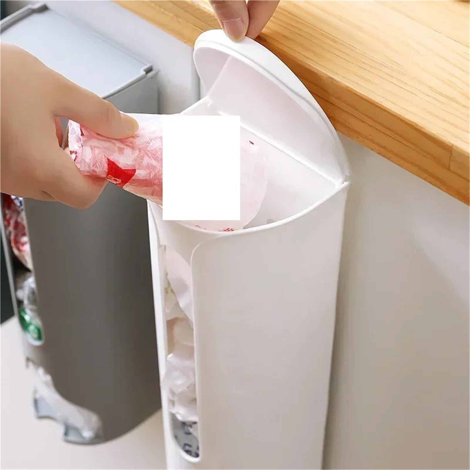 Dispensador De Bolsas De Basura Caja de almacenamiento de bolsas de basura for colgar en la pared, organizador de bolsas de plástico for cocina, dispensador de bolsas de basura for baño, accesorios de