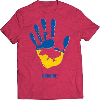 Ukraine Flag T-Shirt For Men - Map & Symbol Design - Euro Sizes