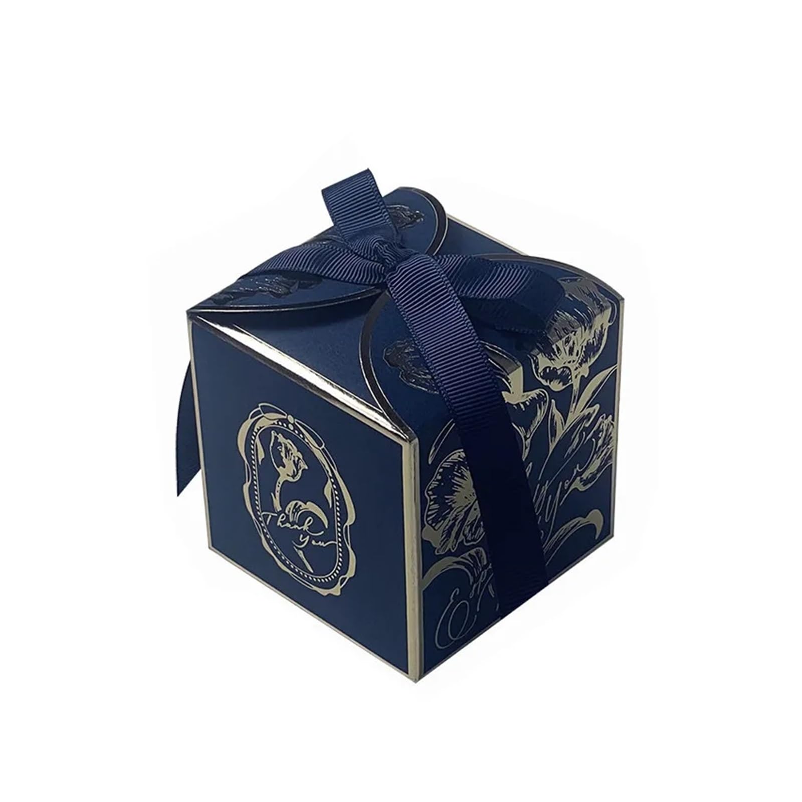 Hochzeits Süßigkeiten Box 10 stücke Licht Luxus Goldene Candy Champagner Farbe Hochzeit Süßigkeiten Box Hochzeit Begleit Papier Box(Deep blue,100pcs)